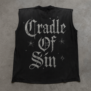Streetwear <span class=keywords><strong>personalizzato</strong></span> da uomo con stampa grafica oversize t-shirt senza maniche da uomo DTG acido lavaggio canotta - Product Image 2