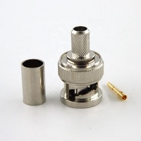 Connecteur coaxial RF à sertir mâle BNC pour câble RG59, 4 GHz, pour la fabrication et les tests de systèmes de vidéosurveillance