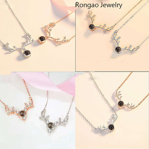 Vòng Cổ Chiếu Vòng Cổ Đính Đá Pha Lê Hình Trái Tim Love You 100 Ngôn Ngữ Cho Nữ Valentine - Product Image 6