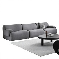 Canapé modulaire sectionnel vintage crème en flanelle, compressé sous vide, pour salon, style international