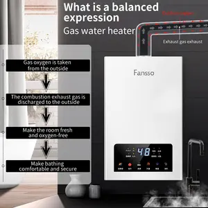 Muestra gratis Calentador de agua a gas control táctil temperatura constante control de pantalla digital 12L agua fila fuerte Inicio de baja presión