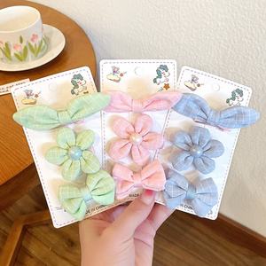 Jepit rambut bunga grosir ikatan simpul anak perempuan cantik 3 buah Set penjepit anak-anak - Product Image 1