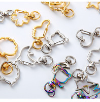 Porte-clés personnalisé en alliage de zinc de forme spéciale, accessoires de fabrication de bijoux en forme de cœur et d'étoile