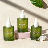 Botol Serum Kosong Premium 30ml dari Kaca Hijau Frosted Custom dengan Pipet, Botol Perawatan Kulit Mewah untuk Minyak Wajah & Rambut