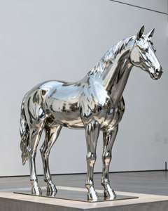 Sıcak Fırsat Gerçek Boyutta Modern Sanat At Heykeli Paslanmaz Çelik Cilalı Heykel Özel Renk Şekil Kamu Alanları Tema Parkları İçin - Product Image 2