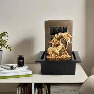 Fuente y Cascada de Mesa con Forma de Elefante para Interiores, Decorada con Cascada de Elefante Dorada, Perfecta para Exhibir en el Hogar sobre Muebles para TV - Product Image 2