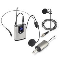 Headset Nirkabel UHF Lavalier Mic Belt Pack Transmitter Mini Receiver untuk Pengajaran Vlog Siaran Langsung Rekaman Panggung Buatan Pabrik