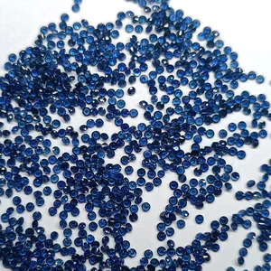 YZ Factory Outlet Price Round Diamond Cut Natural Blue Sapphire Loose Gems