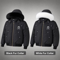 Manteau d'hiver formel épais et imperméable en velours pour homme YOUMEI, personnalisé, avec capuche en fausse fourrure, style bomber, fermeture éclair