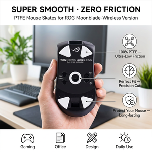 PTFE <span class=keywords><strong>Maus</strong></span>-Gleitpads für <span class=keywords><strong>ROG</strong></span> Moonblade Wireless, Schwarz 0,06mm Dick, Anti-Fett Niedrig-Reibungs-Gleitpads für Gaming-Mäuse - Product Image 5