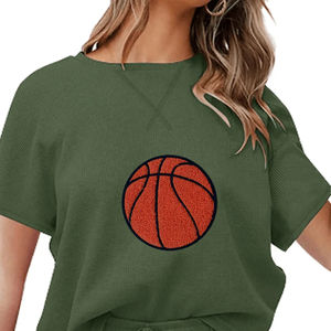 Conjunto de Dos Piezas de Top Corto Holgado de Algodón y Pantalones Cortos por Encima de la Rodilla para Mujer, Ropa a Juego, Conjunto de Top Corto y Pantalones Cortos - Product Image 3