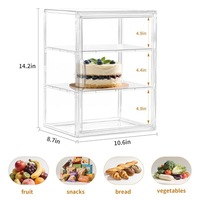 Boîte de rangement pour pain, organisateur de bureau, en plastique transparent, grande capacité, compartiments, présentoir à biscuits, collations, desserts, gâteaux