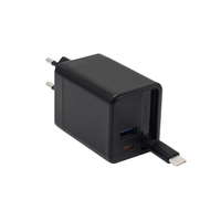 Chargeur mural multi-ports 45W avec câble rétractable PD 20W/25W Chargeur USB C