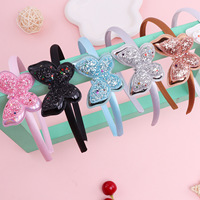 Yi Sugar Paillettes dégradées colorées Arc et papillon Bandeaux Accessoire de cheveux de fête pour enfants