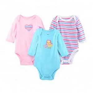 Bebek yenidoğan bebek bebek tulum 3 PK Bodysuits pamuklu giysiler