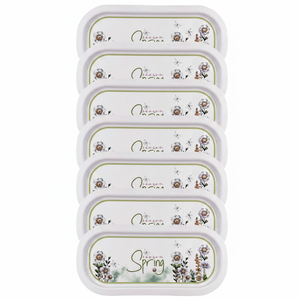 ถาดโลหะสี่เหลี่ยม6ชิ้นชุด160x350มม. ดีไซน์ A101ดอกไม้ฤดูใบไม้ผลิ - Product Image 2