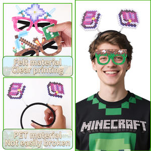 Nuevo accesorio <span class=keywords><strong>de</strong></span> juego <span class=keywords><strong>de</strong></span> píxeles con tema My World para niños, diadema <span class=keywords><strong>de</strong></span> plástico ecológica, gafas para fiesta, suministro promocional para fiestas - Product Image 4