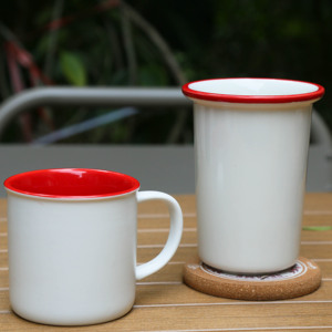 <span class=keywords><strong>Taza</strong></span> <span class=keywords><strong>de</strong></span> cerámica <span class=keywords><strong>interior</strong></span> roja <span class=keywords><strong>con</strong></span> labio acampanado <span class=keywords><strong>Taza</strong></span> <span class=keywords><strong>blanca</strong></span> <span class=keywords><strong>de</strong></span> labio curvo 4 "para sublimación - Product Image 4