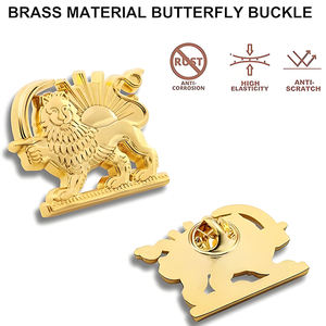 En Stock, Bandera de Irán, alfileres de esmalte suave, emblema de corona de Sol de León, insignias, alfileres de bandera de Amistad de naciones cruzadas, broches conmemorativos de Metal - Product Image 2