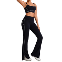 Soutien-gorge de sport personnalisé pour femmes, ensemble de yoga, hauts courts de gymnastique respirants, shorts en maille pour l'entraînement physique