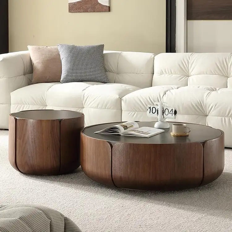 Holz-Coffee-Tische Oberfläche Marmor Textur minimalistische Holz-Schachteltische Wohnzimmermöbel Luxus moderner Couchtisch