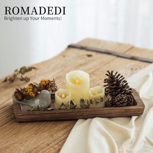 Bandeja rectangular de madera de Paulownia de color sólido, bandeja decorativa para servir en la sala de estar, cocina o comedor. - Product Image 3
