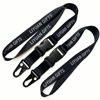Lanière personnalisée en polyester écologique sérigraphiée avec boucle à dégagement rapide et crochet métallique, porte-badge promotionnel pour événements