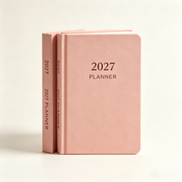 Agenda 2027 A5 en cuir PU, avec pochette, couverture rigide, journal mensuel et hebdomadaire, agenda personnalisé pour cadeau