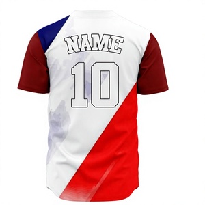 เสื้อเบสบอลแบบกระดุมเต็มตัว พิมพ์ลายแบบซับลิเมชั่นตามสั่ง พร้อมชื่อทีมและหมายเลข ขายส่งจำนวนมาก รับผลิตแบบ OEM จากโรงงานโดยตรง - Product Image 2