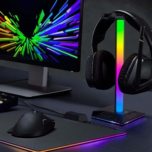 <span class=keywords><strong>Support</strong></span> <span class=keywords><strong>de</strong></span> <span class=keywords><strong>casque</strong></span> <span class=keywords><strong>de</strong></span> jeu lumineux avec fonction <span class=keywords><strong>de</strong></span> mémoire RGB, port USB 2.0, <span class=keywords><strong>audio</strong></span> 3,5 mm, contrôle tactile, <span class=keywords><strong>support</strong></span> <span class=keywords><strong>de</strong></span> <span class=keywords><strong>casque</strong></span> en plastique, vente chaude - Product Image 6