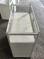 Comptoir d'exposition pliable en alliage d'aluminium avec verre trempé 100 cm pour bijoux et accessoires lors des salons professionnels
