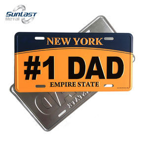 Personalizado al por mayor de Nueva <span class=keywords><strong>York</strong></span> cualquier texto logotipo personalizado recuerdo en relieve Metal aluminio matrícula de coche placas - Product Image 3