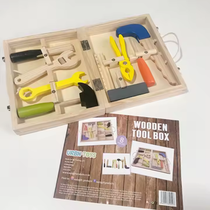 Children's Wood Montessori Early Educational <b>Tool</b> <b>Box</b> Toy Set Pretend Play Games Household <b>Tools</b> Baby Toys for Kids Boys Girls - Product Image 4