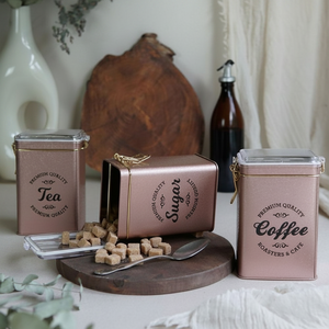 Set of 3 75x100x150 mm <b>Rectangular</b> Metal Boxes with Wire Clasp and Transparent Rose Lid Elegant Metal <b>Baskets</b> - Product Image 3