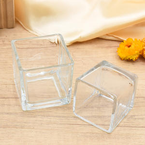 <span class=keywords><strong>Prix</strong></span> d'usine bon marché 80ml 130ml 300ml 640ml Contenant de bougie en verre transparent carré Pot de bougie pour bricolage Noël Saint-Valentin - Product Image 4