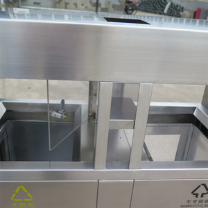 Thùng Rác Thông Minh Hình Vuông Bằng Thép Không Gỉ Đường Phố Ngoài Trời Thùng Rác Thải Thương Mại Thùng Tái Chế Kép Có Tấm Pin Mặt Trời - Product Image 3