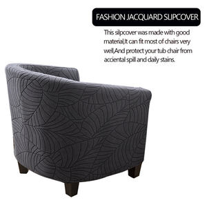 <span class=keywords><strong>Funda</strong></span> para <span class=keywords><strong>silla</strong></span> de bañera Jacquard con hojas, <span class=keywords><strong>funda</strong></span> para sillón elástica antisuciedad, cojín de sofá de Club individual todo incluido para sala de estar - Product Image 4