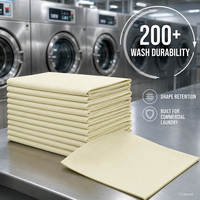 Servilleta de Poliéster Hilado Color Marfil 20x20 Pulgadas 240GSM para Uso Comercial en Restaurantes y Hoteles, Lencería de Mesa para Lavandería, Alquiler y OEM
