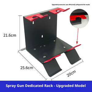 Soporte de pared metálico para 4 pistolas pulverizadoras, diseño resistente a la oxidación para almacenamiento de pistolas de pintura HVLP de alimentación por gravedad, para carrocería automotriz - Product Image 5