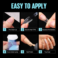 ZRKGEL – Nouveauté : 360 faux ongles en acrylique mat préformés, forme cercueil, couvrance totale, avec logo personnalisé, pour la conception des ongles.
