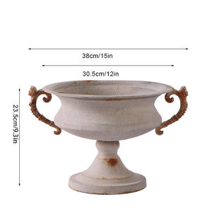 Vaso Industrial de Ferro Fundido com Alças em Espiral e Acabamento Rústico Antigo, Grande Vaso para Decoração de Casamento, Café e Hotel - Product Image 2