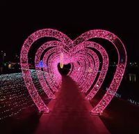 Nouvelle Arche Lumineuse LED Cœur pour Mariage et Noël, Décoration Extérieure IP65, Motif 3D, Décoration de Fêtes, Intensité Réglable