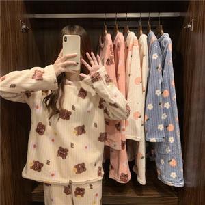 Pijamas de Forro Polar Coral para <span class=keywords><strong>Invierno</strong></span>, Suaves para la Piel, para Mujer, Nuevas, Holgadas, de Manga Larga, con Dibujos Animados, Casuales, de <span class=keywords><strong>Hello</strong></span> <span class=keywords><strong>Kitty</strong></span> - Product Image 1