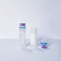 Tubo Criogénico de Plástico Transparente para Laboratorio, 2 ml, con Tapa de Rosca Externa Azul y Fondo Plano, Venta al Por Mayor