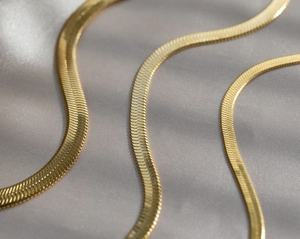 Gp a5885 au750 אמיתי <span class=keywords><strong>14K</strong></span> 18K זהב 18K מוצק שרשרת נחש שרשרת שרשרת תכשיטים קבע בלתי גמורה - Product Image 4