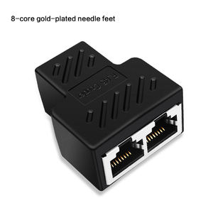 RJ45-Koppler Netzwerkverbinder RJ45 1 Buchse auf 2 Buchsen Splitter Ethernet-Verlängerungsadapter - Product Image 2