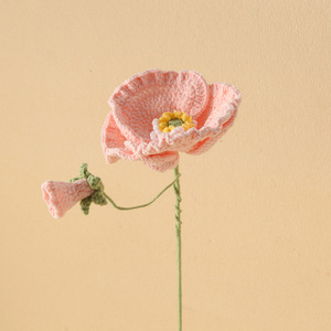 Flores de amapola tejidas a mano Kexiang, ramo artificial de poliéster, decoración de escritorio, regalo de cumpleaños para amigos - Product Image 3