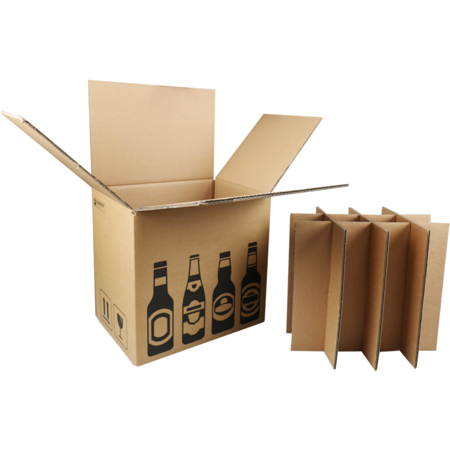 Custom High Quality Beverage Beer Box 12 Bottle Cardboard Wine Dividers Box Wine Packaging Bottle Boxes with Insert