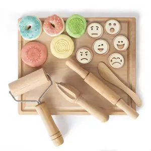 Giocattoli Montessori modellazione argilla strumenti sensoriali giocare pasta Set strumenti di pasta di legno giocattoli per bambini