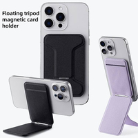 Nouveau support magnétique pour téléphone en cuir, trépied flottant, porte-cartes pour iPhone Samsung Google Pixel, OEM ODM, logo personnalisé, emballage